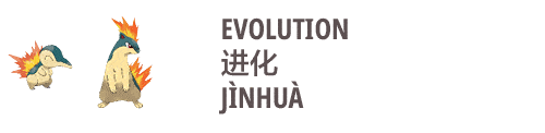 an image on Evolution in Chinese jinhua 进化