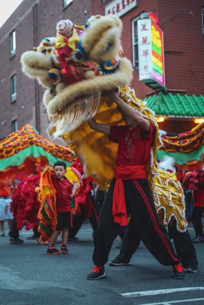 A lion dance picture from the internet