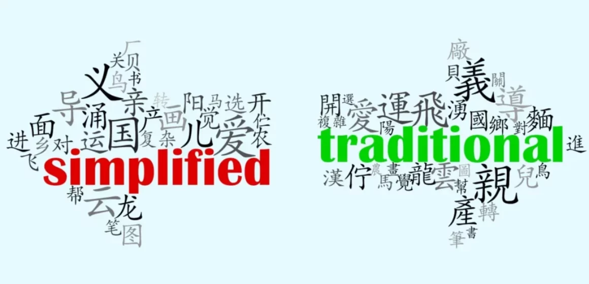 Learn the difference between Simpified Chinese and Traditional Chinese